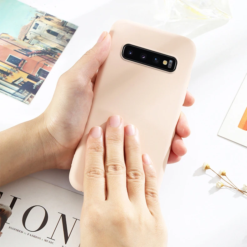 Оригинальный Мягкий Летний чехол из жидкого силикона для Samsung Galaxy S10 S9 S8 Plus S10E A6 A8 J4