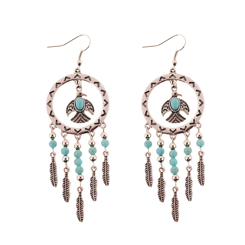 Женские этнические богемные серьги Jhumka 2019 длинные летние в стиле бохо с