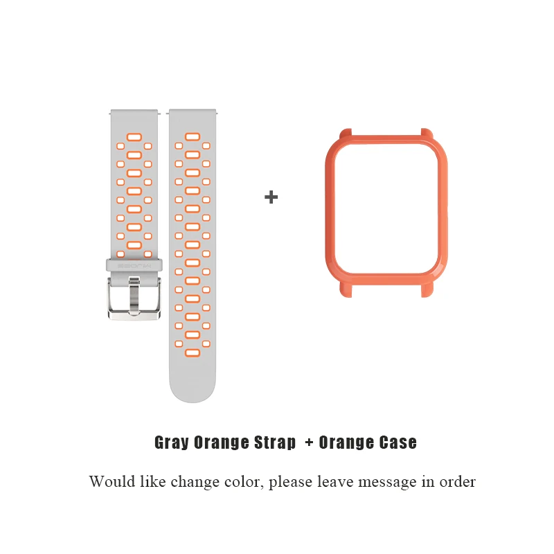 Gray Orange Orange 20 мм ремешок силиконовый ремешок для часов Xiaomi Huami Amazfit GTR Bip BIT спортивные Смарт-часы аксессуары смарт-браслеты - Цвет: Gray Orange Orange