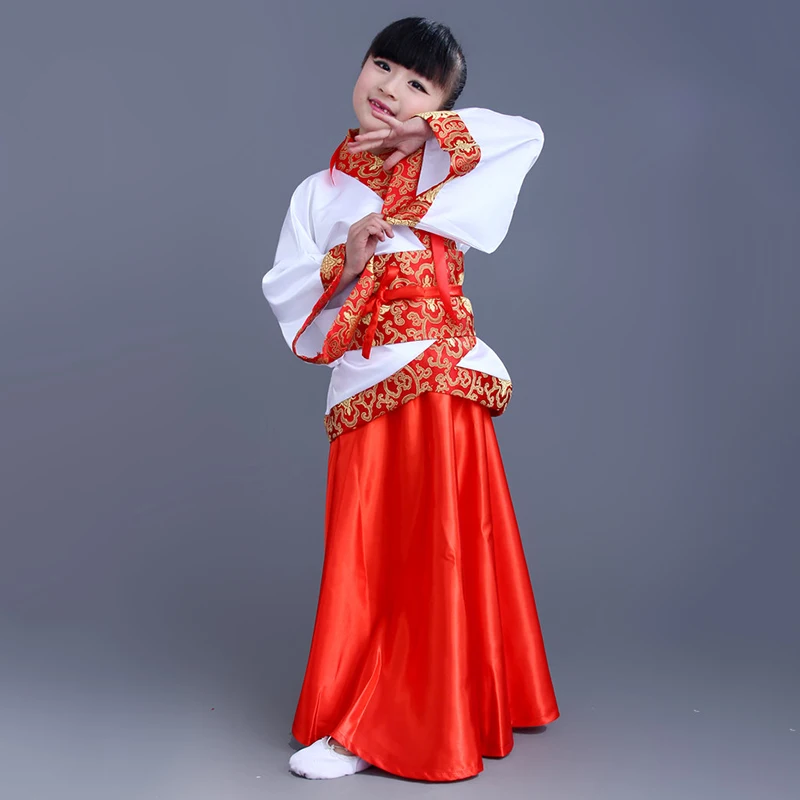 Одежда Hanfu для мальчиков и девочек традиционная китайская одежда фолк танцев