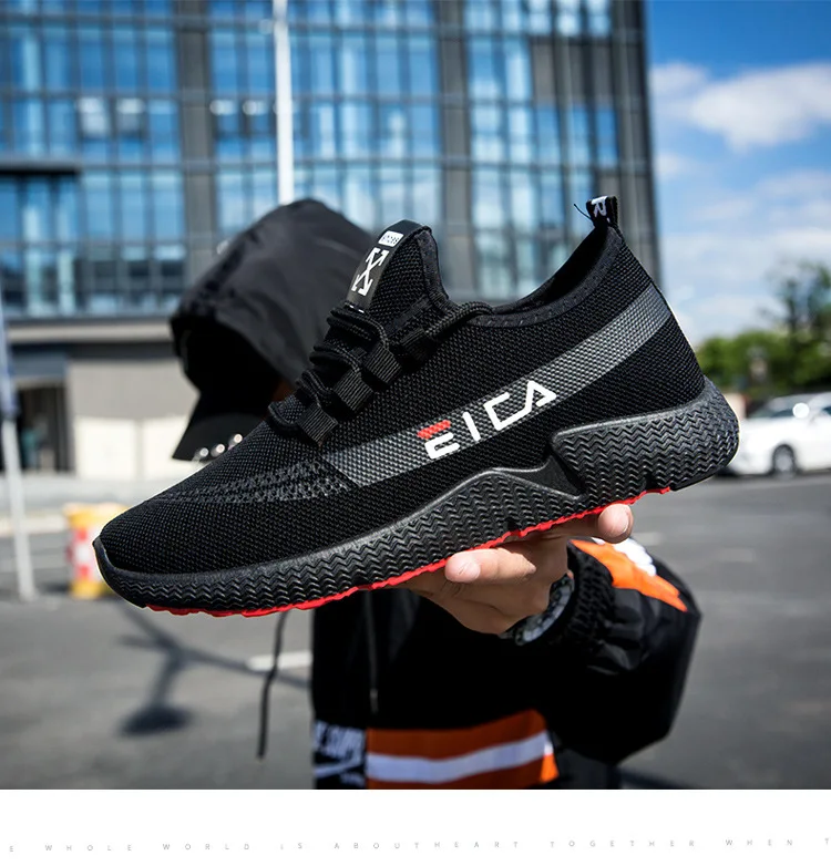 Осень 2019 новинка Мужская корейская мода для отдыха черная сетка дышащая