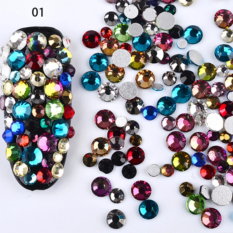 Хамелеоновые Стразы для ногтей 800 шт./пакет яичная белая плоская основа