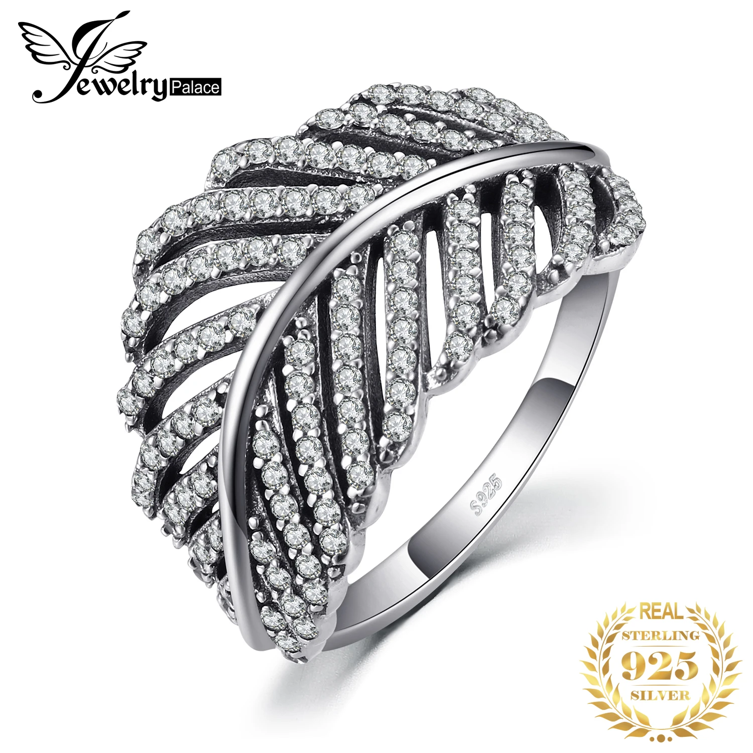 Jewelrypalace 925 пробы серебро в виде ажурных листьев коктейльное кольцо для Для женщин