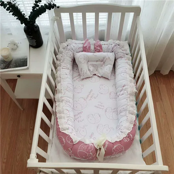 C4 Baby Nest Bed Переносная детская кроватка, складывающаяся кроватка для новорожденных, детская кроватка для сна с подушкой, детская колыбель, детская люлька, переносная кроватка - Цвет: C4 Baby Nest Bed