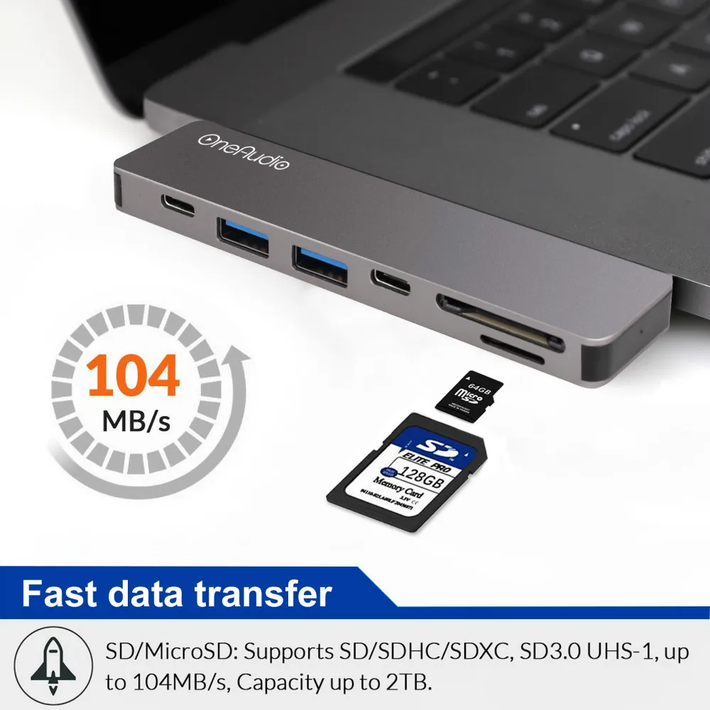 7 в 1 двойной USB 3 Type-C концентратор для HDMI USB-C PD адаптер питания Thunderbolt C Macbook с 0 TF SD