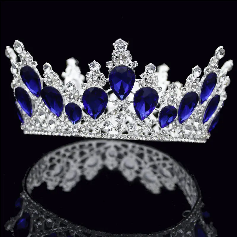 Великолепная Хрустальная Золотая тиара корона для королевского короля круглая