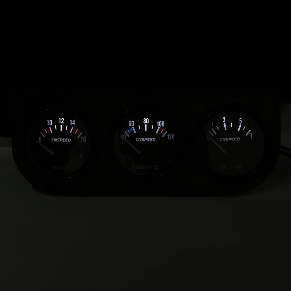 CNSPPED 52 мм тройной датчик температуры воды Масляный Пресс вольтметр автомобильный