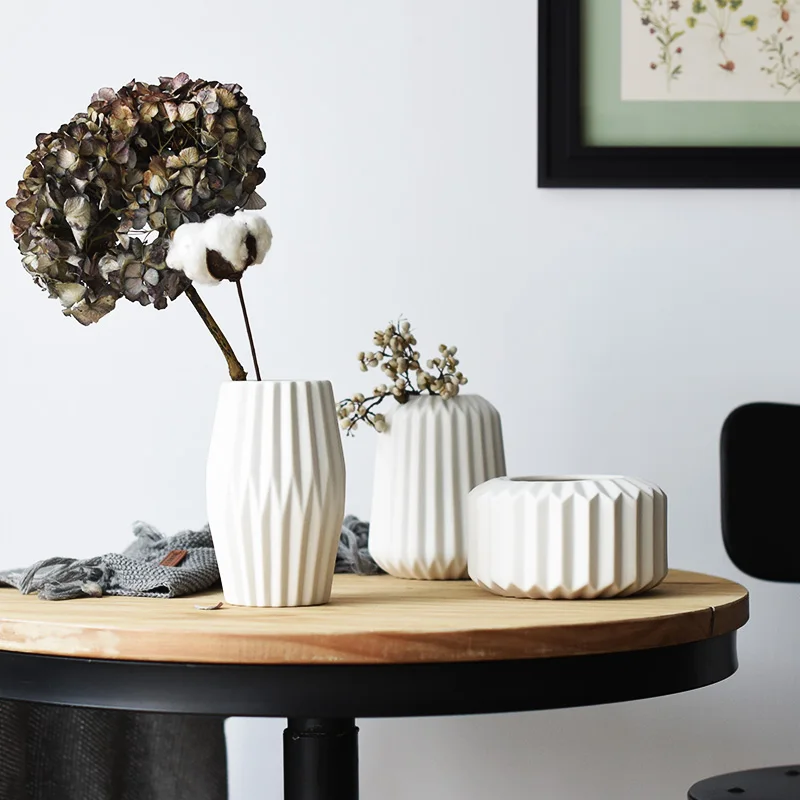 European Style Geometry Ceramic Vase Home Decoration Accessories Modern Tabletop Flower Bottle Creative Wedding Flowerpot or | Дом и сад