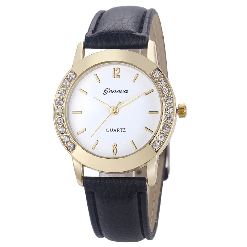 

NEW Luxury Brand Leather Crystal Quartz Watch Women Ladies Fashion Bracelet Wrist Watch Female Clock relogio feminino A108