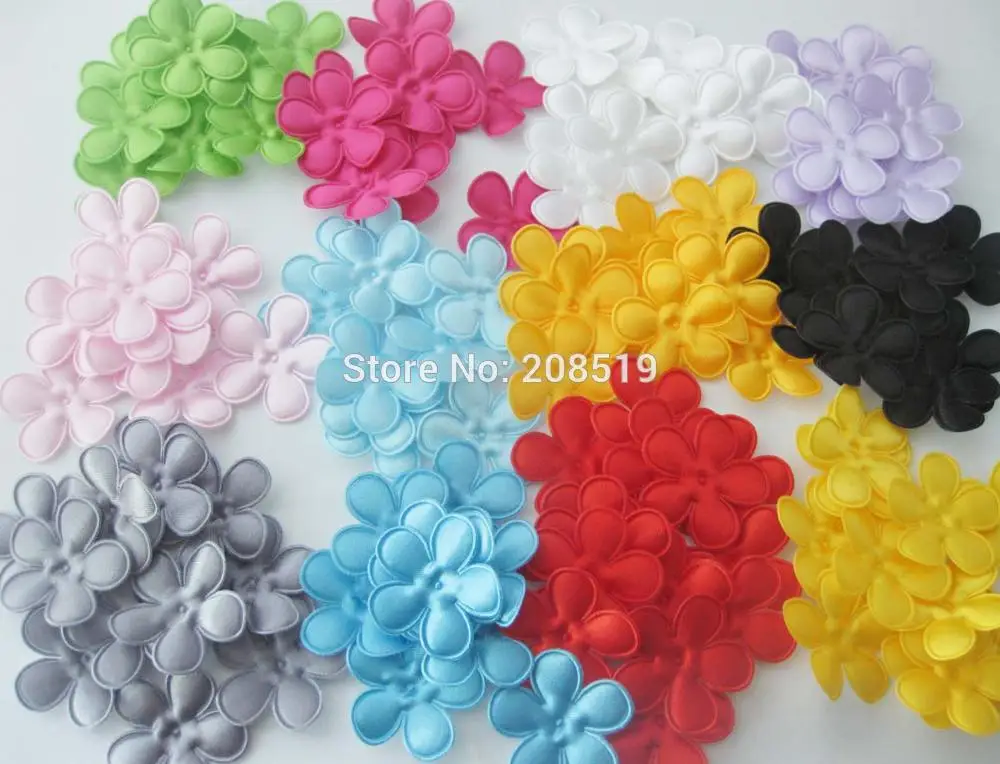 PANVNE Assorted colorful satin flower patches mix 200pcs 25MM and 35MM for DIY scrapbook craft design | Дом и сад
