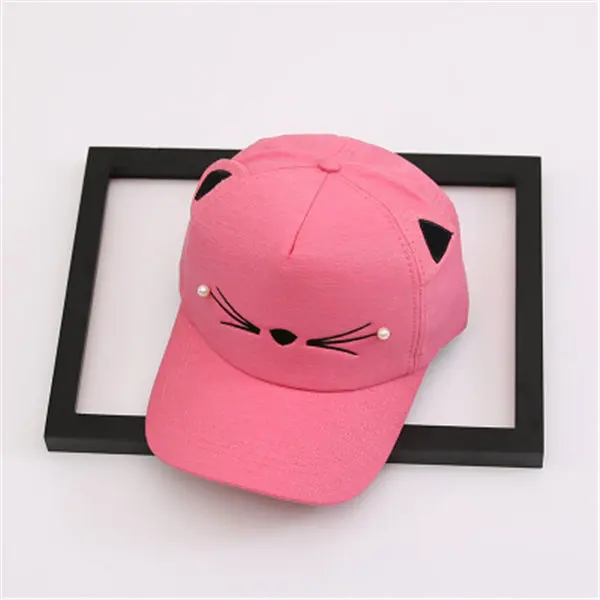 Snapback милая розовая сетчатая бейсболка с кошачьими ушками для взрослых, летние женские шапки, брендовая Милая Регулируемая сетчатая Кепка для девочек, подарок - Цвет: Rose red