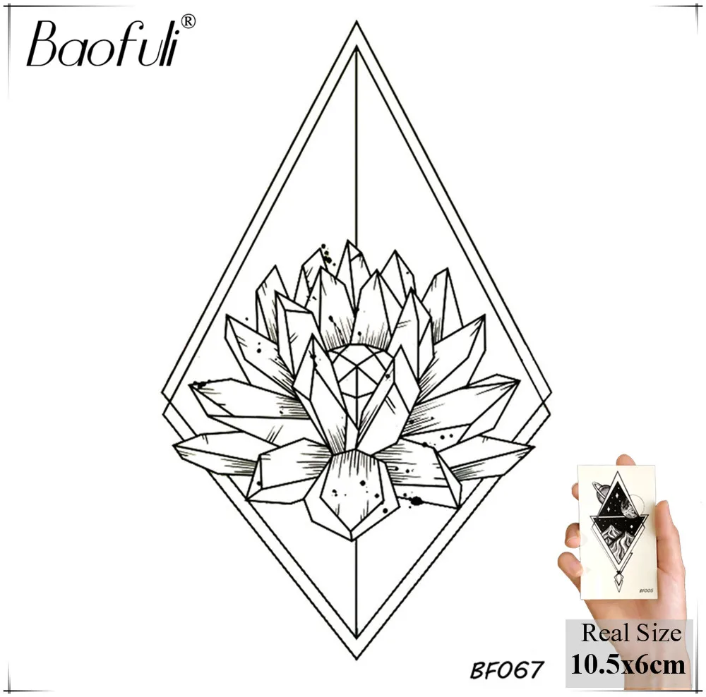 BBF067 BAOFULI 3D геометрические треугольные Временные татуировки акварель Переводные руки и ноги татуировки Синий боди-арт рисунок поддельные татуировки стикер - Цвет: BBF067