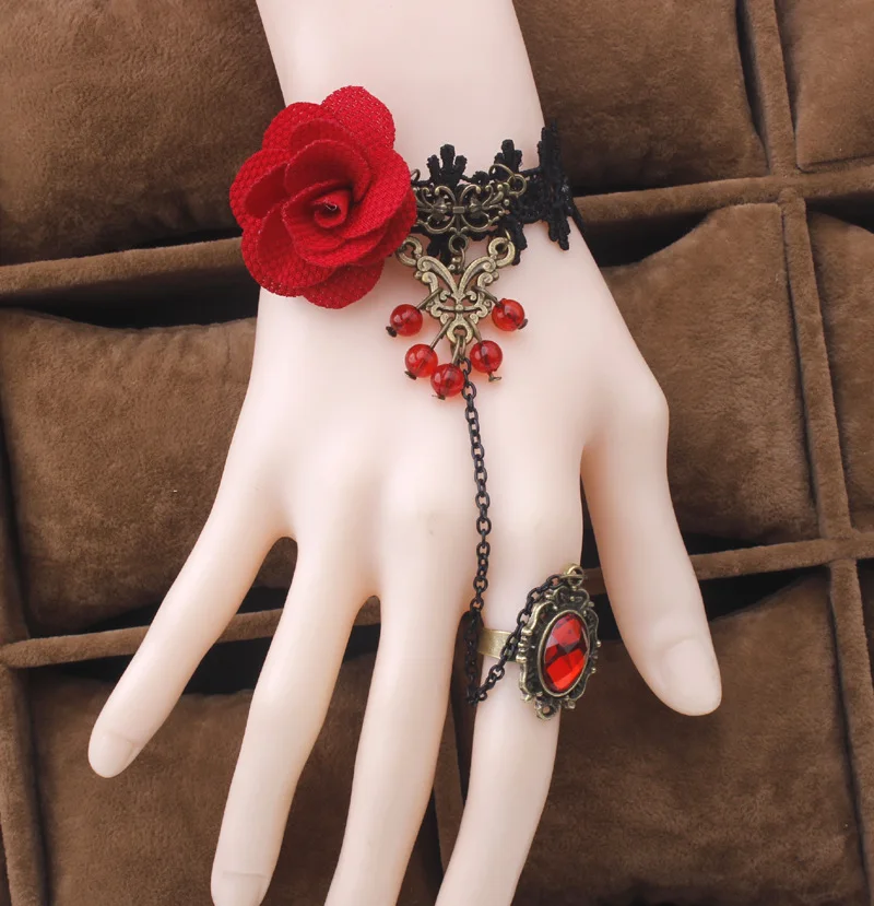 Модные ювелирные изделия Красная роза цветок тростника темперамент кристалл