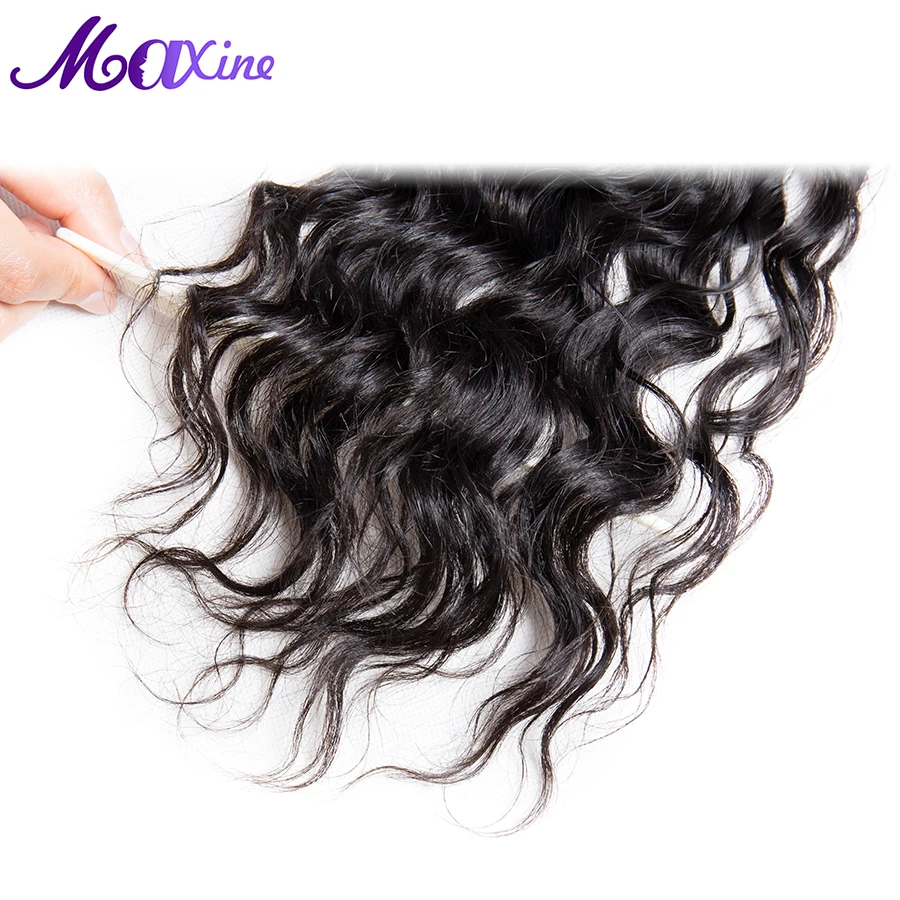 Maxine волосы компании 100% Remy человеческие волна воды кружева закрытие три части