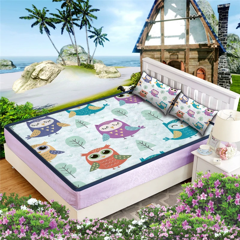 Мультяшный дятел летняя Защитная крышка для матраса моющаяся простыня кровати