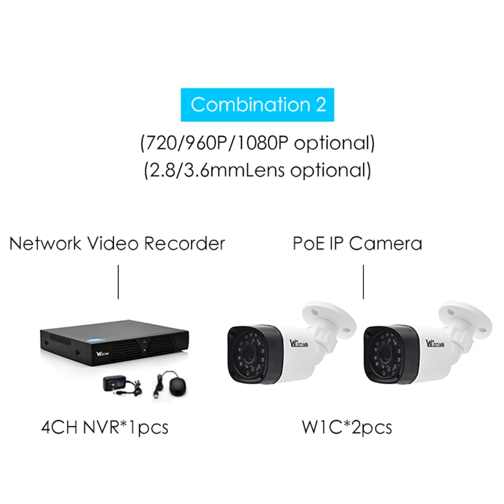 Wistino CCTV PoE ip-камера XMeye наблюдения NVR комплекты 720P 960P 1080P наружная система