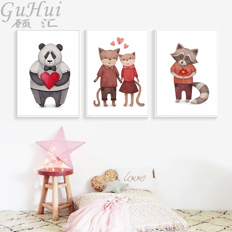 Скандинавский милый мультяшный кот собака мышь мальчик цветок животное