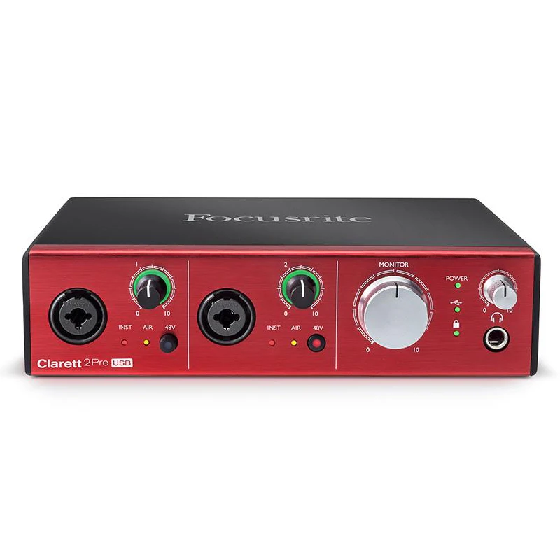 Focusrite Clarett 2Pre USB звукозаписывающая звуковая карта 10-в-1 4-канальный аудио интерфейс