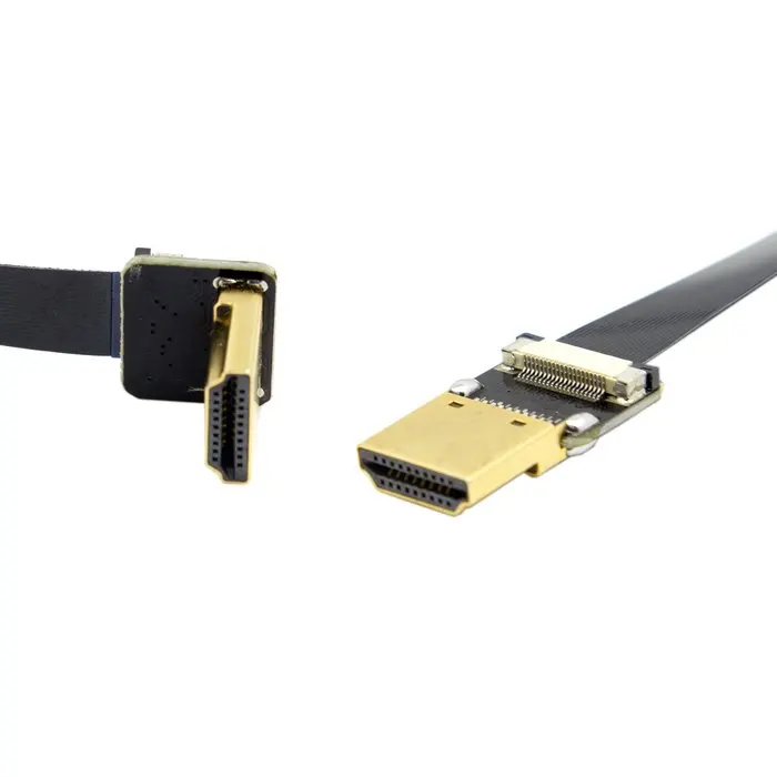 0 2 м/0 5 м FPV HDMI тип A мужской вниз Угловой 90 градусов к Мужской HDTV FPC плоский кабель