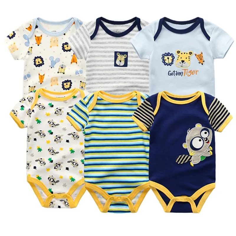 boys clothes6999 Детская одежда, Одежда для новорожденных, 6 предметов, одежда для маленьких мальчиков, Комбинезоны из хлопка, комплекты одежды для новорожденных с короткими рукавами для малышей 0-12 месяцев - Цвет: boys clothes6999