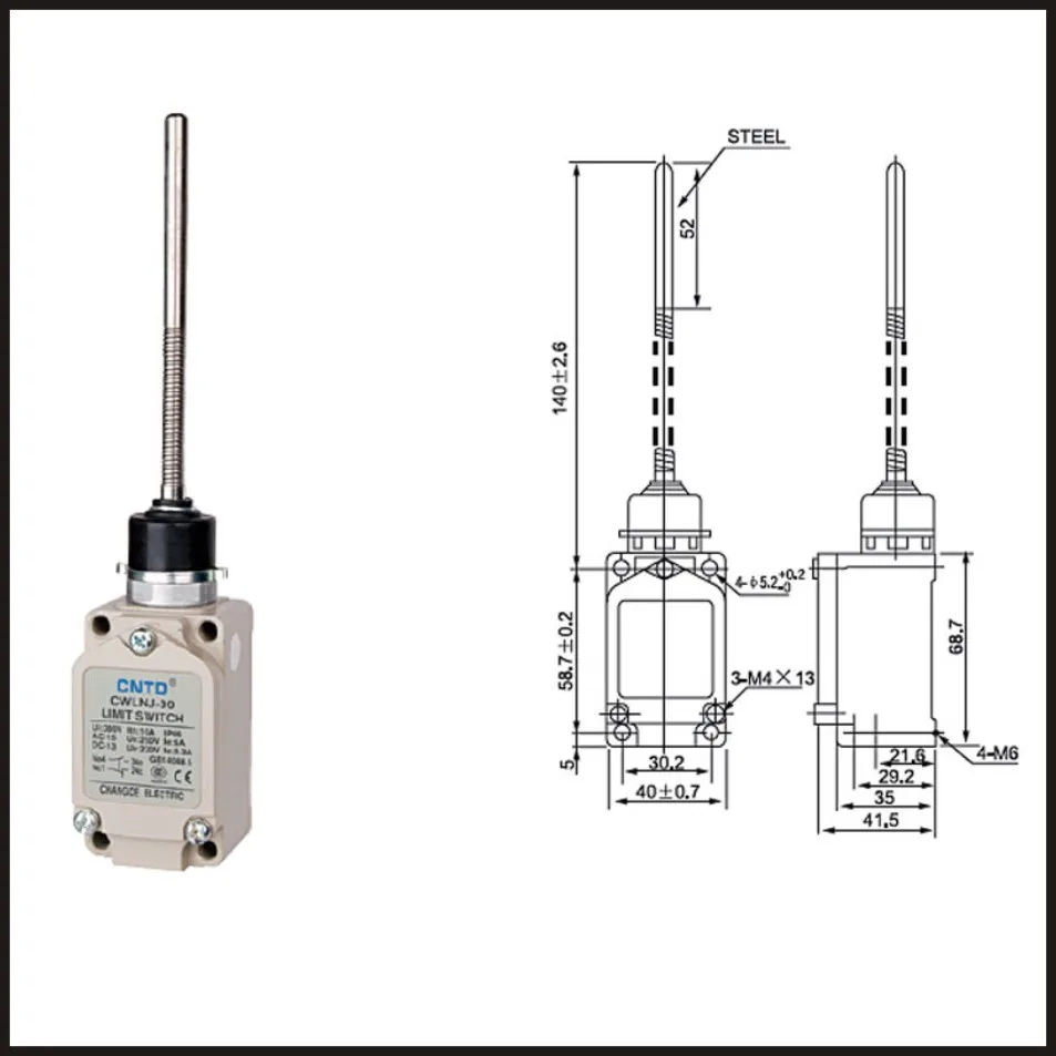 Переключатель путешествия концевой выключатель 24A Электрическая безопасность