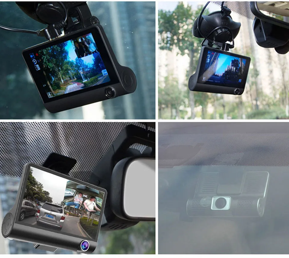 MaoHooMa Car Dvr 3 Camera Lens 4.0 Inch Dash Cam Auto Video Recorder Registrator Dual Lens With Rear View Camera DVRS Camcorder