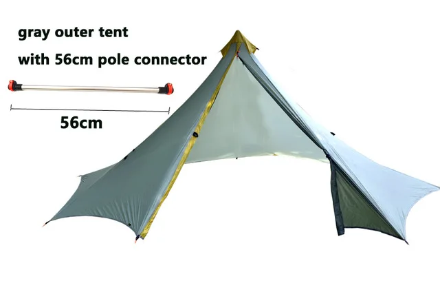 gray outer tent Сверхлегкий туристический тент для 2-4 человек 3 4 сезона Профессиональный 20D Silnylon бесшумный тент - Цвет: gray outer tent
