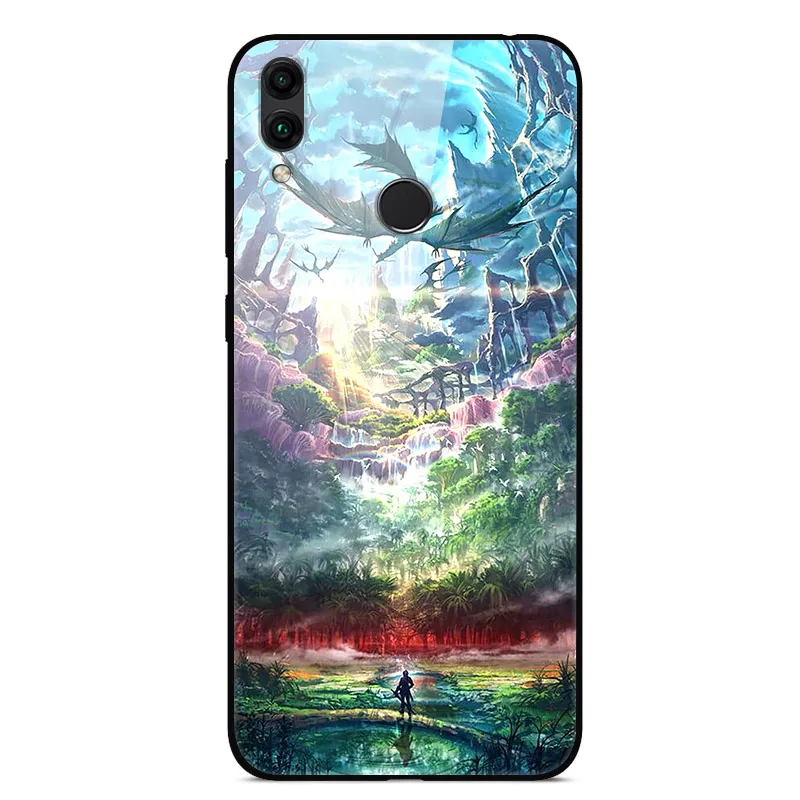 18 Для huawei Honor 8C чехол Honor8C закаленное стекло чехол с рисунком чехол для телефона для huawei Honor 8C бампер на Honor 8 C BKK-L21 - Цвет: 18