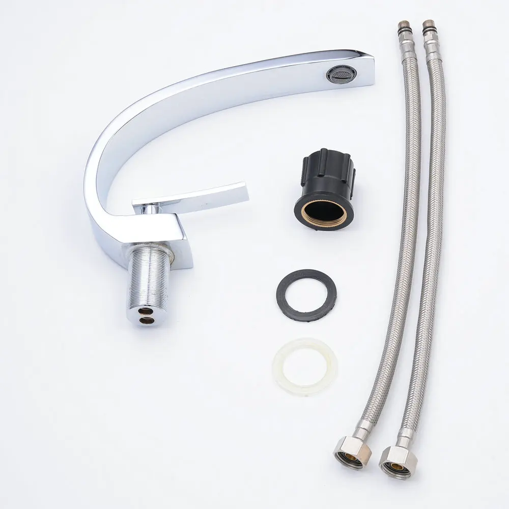 

Beelee Bath Basin Faucet Brass Chrome Faucet Brush Nickel Sink Mixer Tap Vanity Hot Cold Water Bathroom Faucets BL9006C