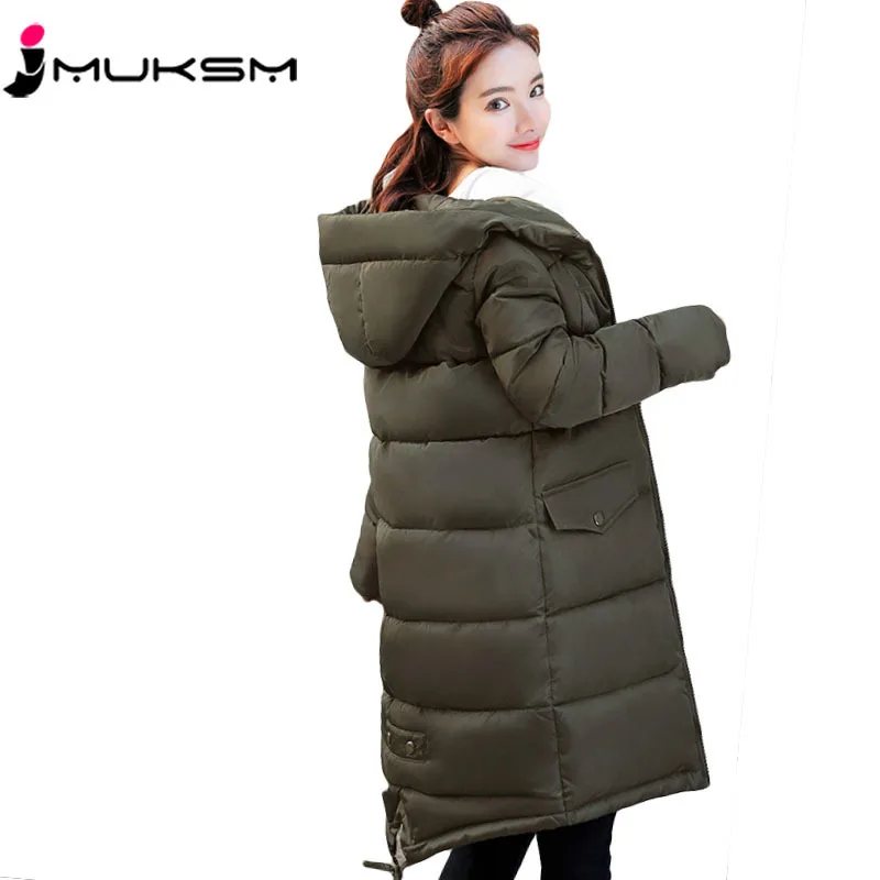 2018 зимняя женская куртка пальто одноцветная с капюшоном толстая теплая парка