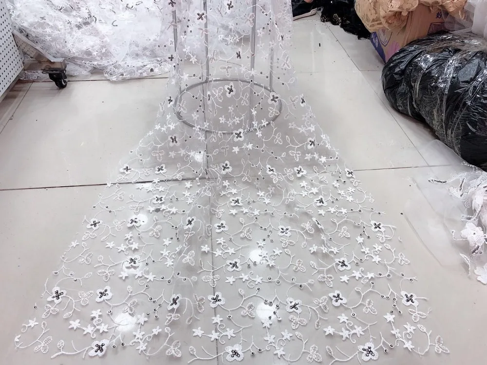 Последние белый кружевная африканская ткань ФРАНЦУЗСКИЙ тюль кружево Мода