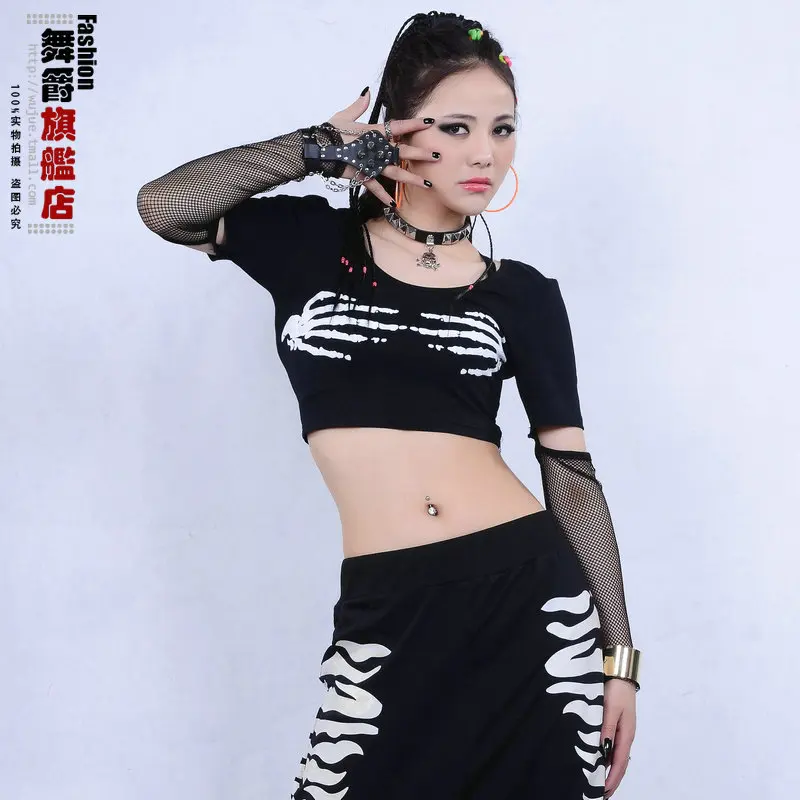 Новинка лета 2014 модный короткий топ для танцев в стиле хип хоп Женский костюм