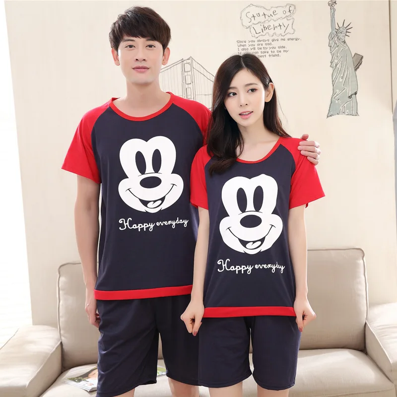 Летние мужские пижамные комплекты с коротким рукавом повседневные героями