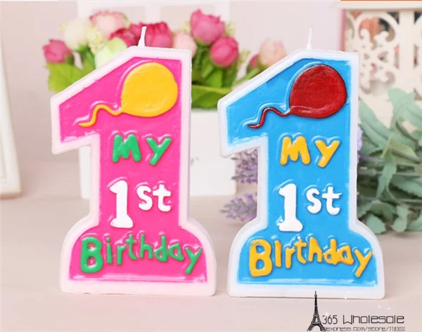 Бесплатная доставка 1 предмет розничная продажа мой первый день рождения свечи