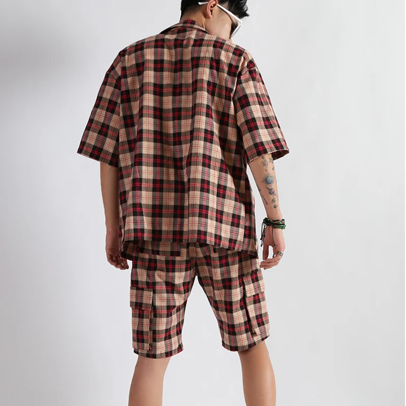 

M-2XL!! New fashion summer casual loose port style sub-pocket shirt short-sleeved shirt suit.