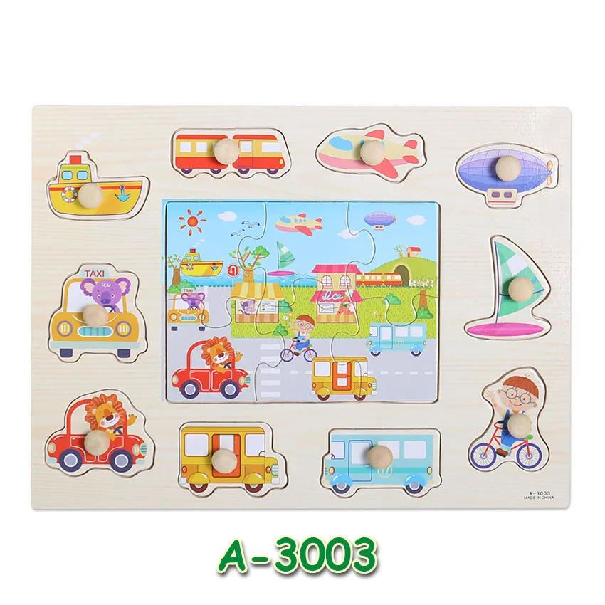 A3003 Новые детские Ранние развивающие игрушки, детская деревянная игрушка-пазл, деревянная игрушка-головоломка для детей, обучающие игрушки для фруктов/овощей - Цвет: A3003