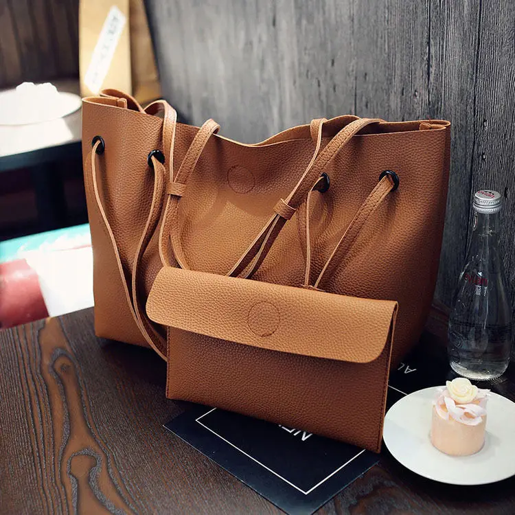 Women Two Pirces Handbags PU Leather Shoulder Messenger Bag Tote Purse Handbag Crossbody Satchel HOT | Багаж и сумки