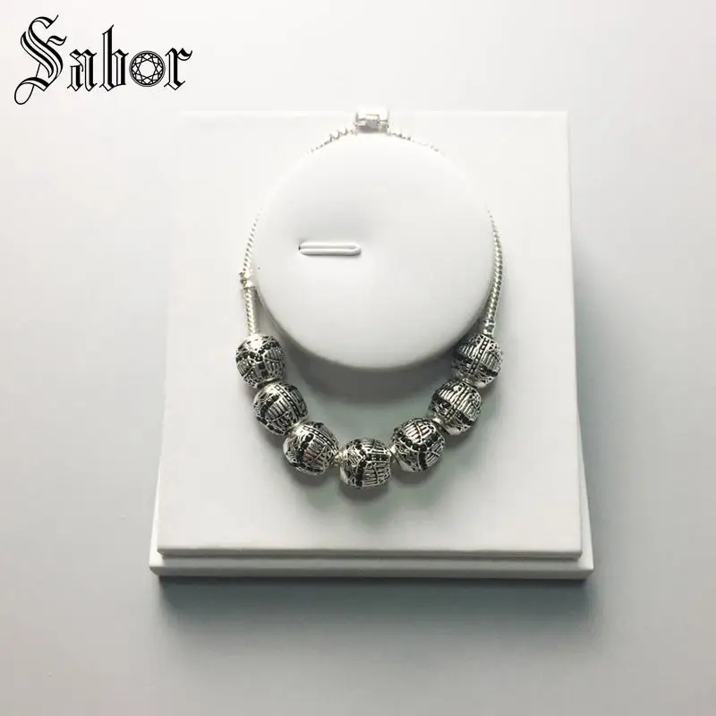 Тибетские Серебряные Бусины с черным цирконием шаровары большинство модных