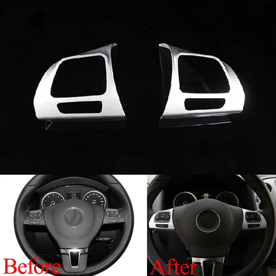 2 шт. декоративная накладка на руль автомобиля для Volkswagen VW Tiguan 2010 2015|tiguan rtiguan sticker |