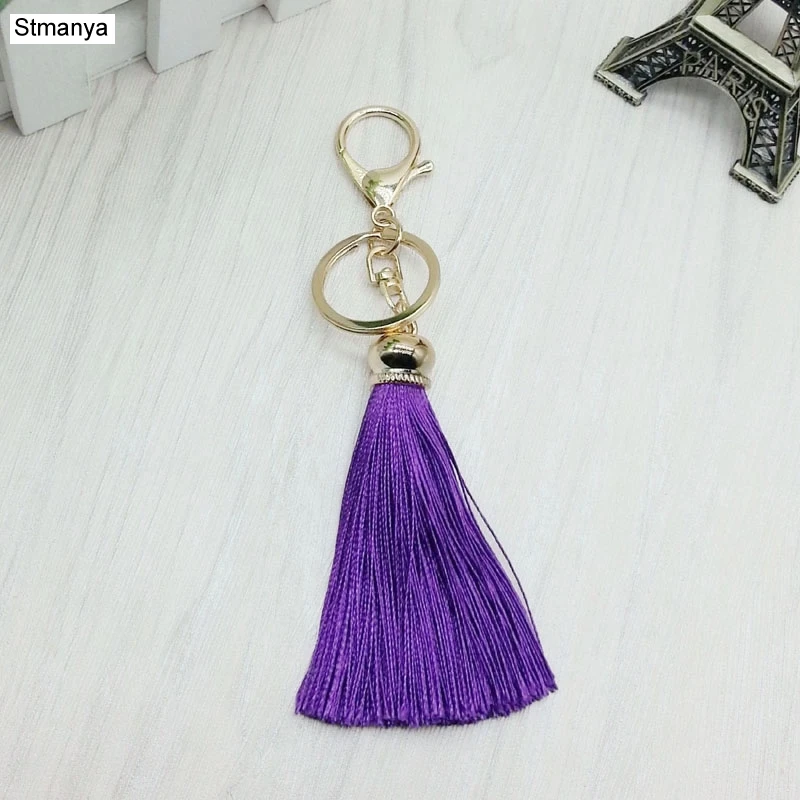 

New Silk Tassels Key Chain Cute Car Keychain - Silk Tassels keychains For Women Bag Charm key ring Accessory jewelry 16023