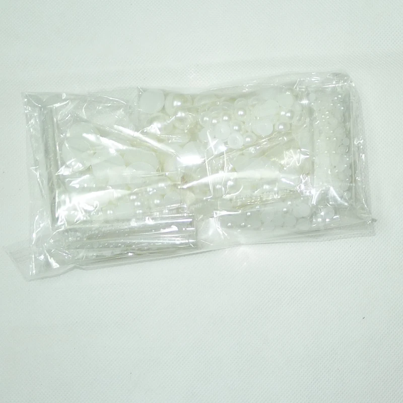 14 размеров 719 Шт Бежевые полужемчужные круглые плоские бусины ABS Artesanato поделки