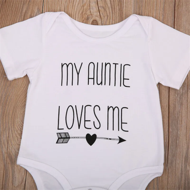 FOCUSNORM боди с надписью My Auntie Love Me для маленьких мальчиков и девочек комбинезон