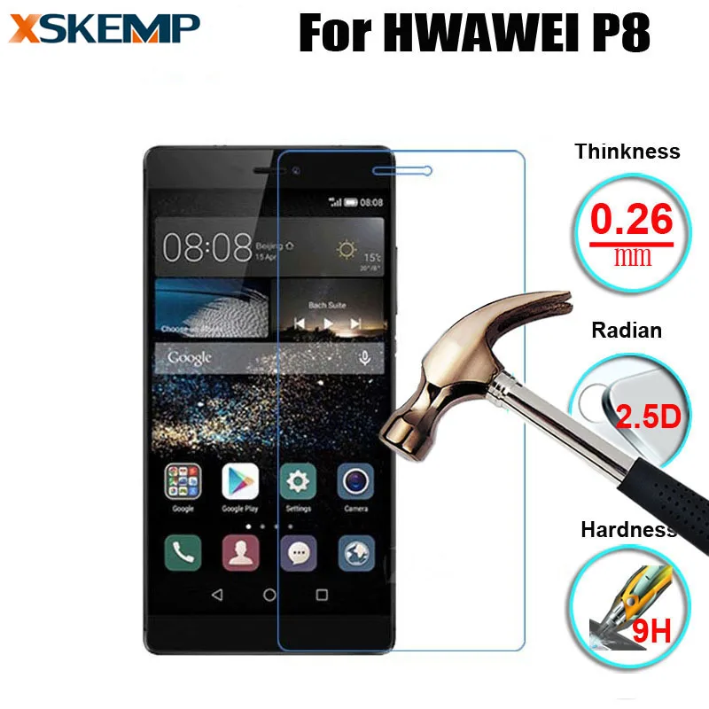 Высококачественное закаленное стекло без отпечатков пальцев для HUAWEI P8 защита