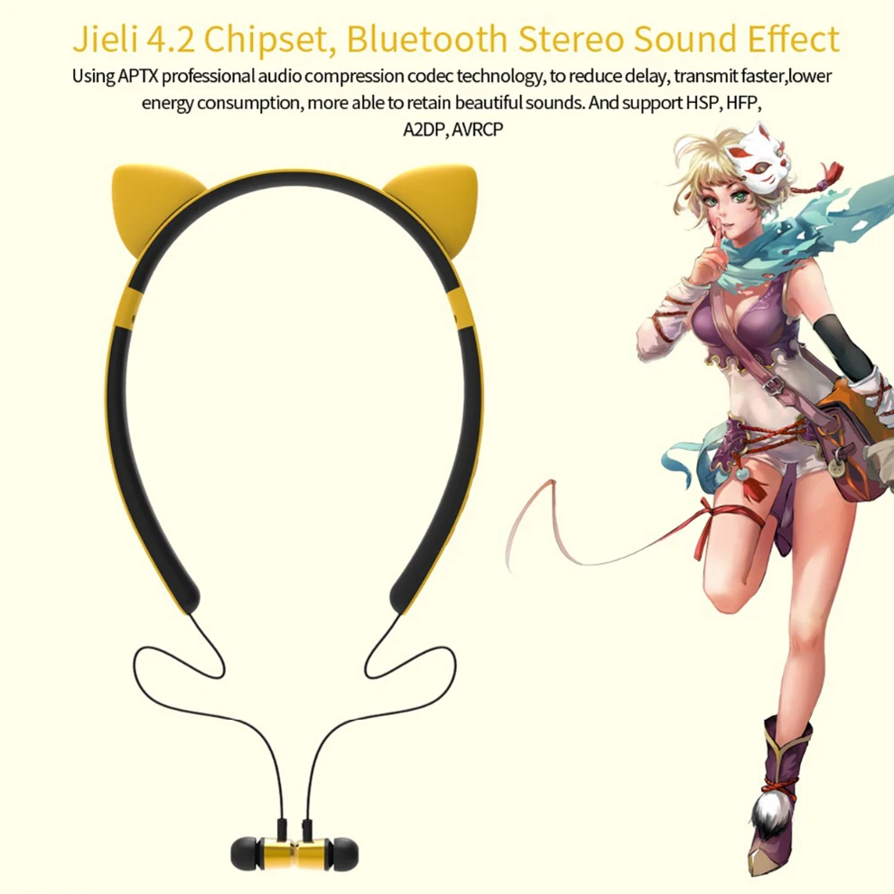 2019 новые наушники с кошачьими ушками Bluetooth беспроводные капельки со стерео