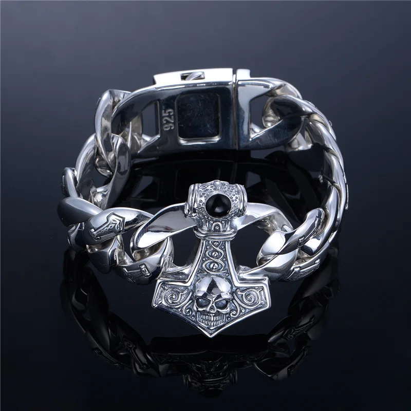194g 925 пробы серебряные ювелирные изделия сделать браслет желаний для мужчин в