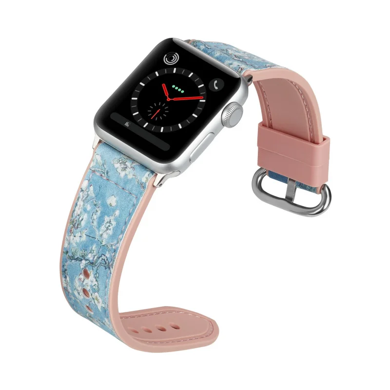 Спортивные силиконовые вставки кожи ремешок для наручных часов Apple Watch, версии чехол 38-42/40/44 мм для наручных часов iWatch, 5, 4, 3, 2, 1 картина с изображением Эйфелевой башни браслет
