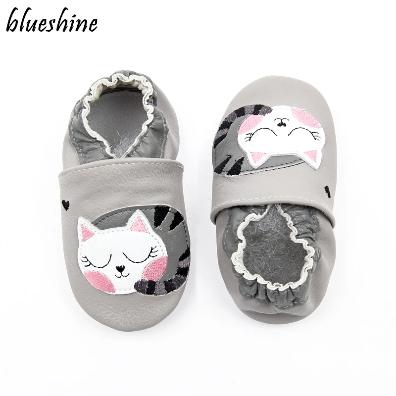 

Cartoon Lazy Cat Soft Leather Baby Boys Infant Shoes Slippers 0-6 6-12 12-18M Toddler Girls Zapatos Crib Shoes First Walkers