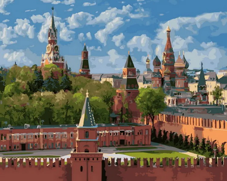 Картина маслом по номерам без рамки 5065 см Москва | Дом и сад