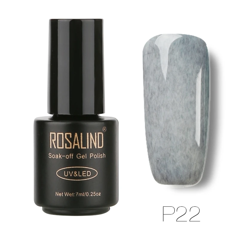 P22 ROSALIND 7 мл Лак для ногтей искусственный мех эффект P01-26 гель лак для ногтей Дизайн ногтей УФ светодиодный отмачиваемый гель белый лак набор для маникюра - Цвет: P22