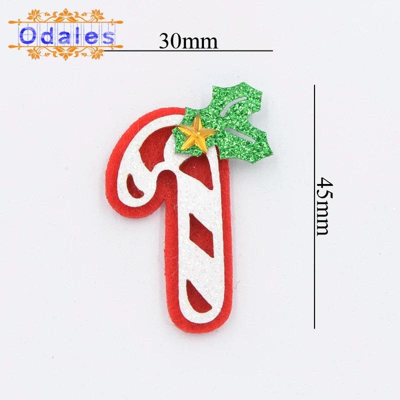 Christmas Cane 24 шт Санта Клаус трость Рождественская елка/шляпа/Колокольчик/лося/чулок/Подарочная коробка Рождественские повязки на голову орнамент патчи рождественские вечерние реквизит декор - Цвет: Christmas Cane